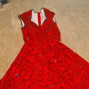 Pinup Couture Red Spanish Fans Heidi Dress